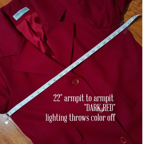 SOLD🔴🔴🔴🔴🔴🔴Vintage Dark Red Wool Forecaster Trench Coat Women's size 12 - Picture 7 of 8